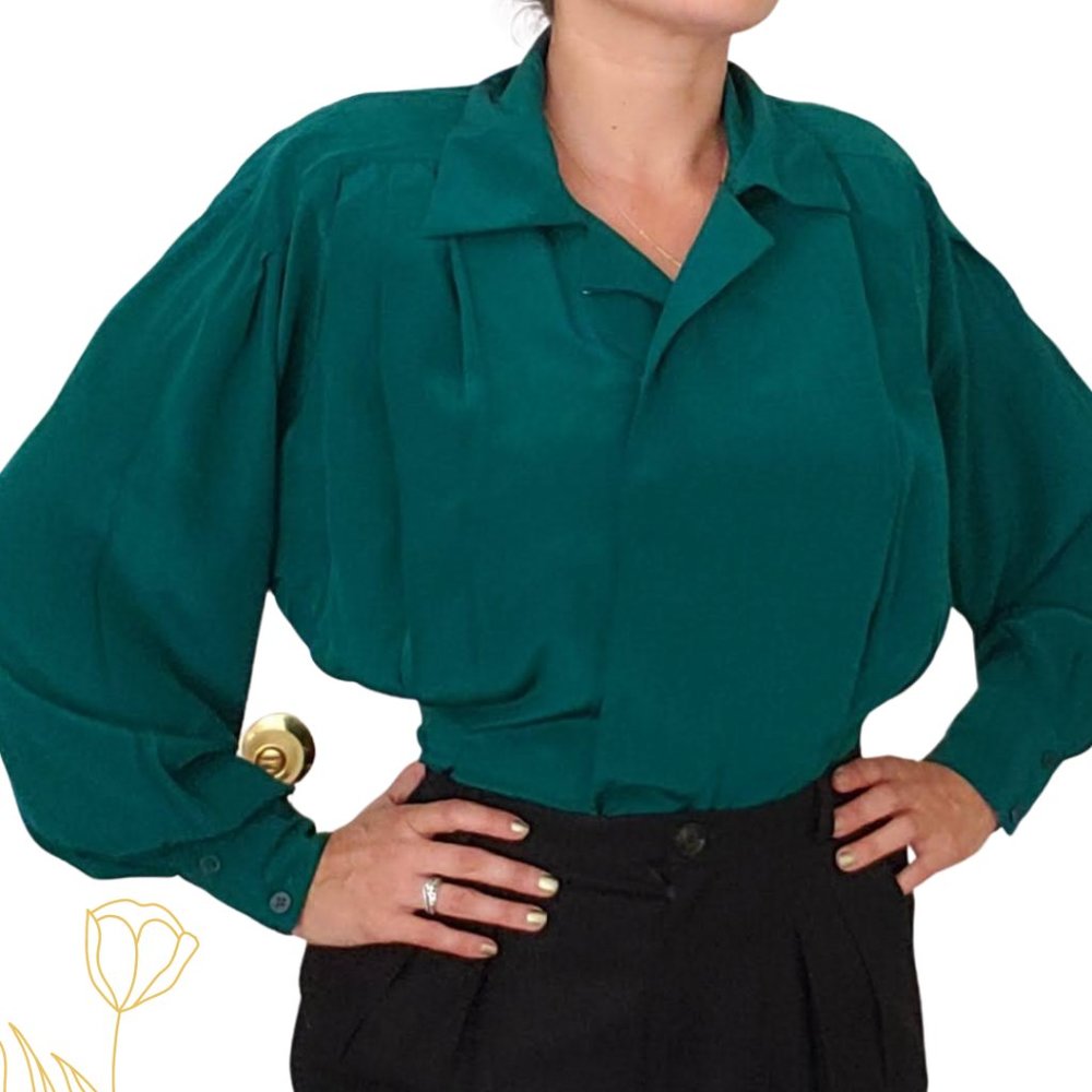 Vintage Silk Blouse  -  Levante  80s